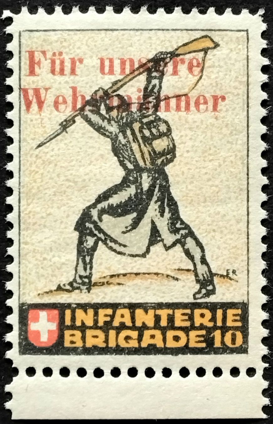 Tutti i francobolli: Infantrie Brigade 10, rot, Wi 4.Div 3, 1.WK – Usato da Niederuzwil venduto da LichtPhil
