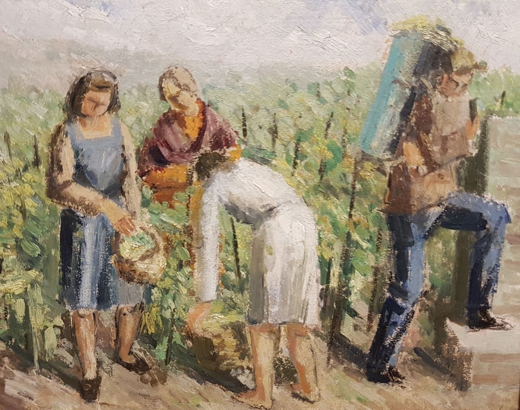 Dipinti: belle scène de vendanges sur la Côte – Usato da Lausanne venduto da leneko 1