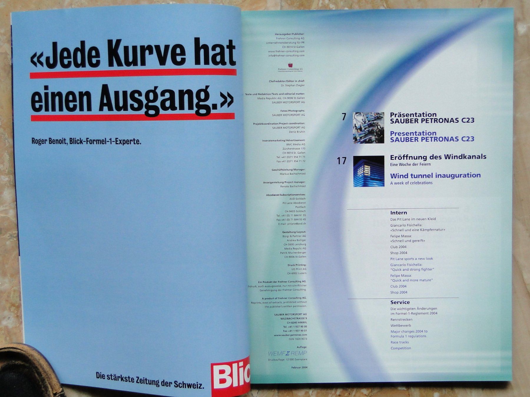 Riviste & Magazine: 2 SAUBER Magazine Pit Lane 5-2003/1-2004 – Usato da Killwangen venduto da cyrano56 4