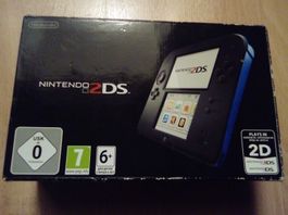 Nintendo 2DS Konsole Schwarz/Blau mit OVP/CiB + Schutzhülle