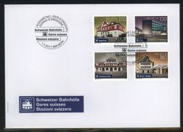 2017, FDC, Dauermarken Schweizer Bahnhöfe (Nr. 1642-1645)