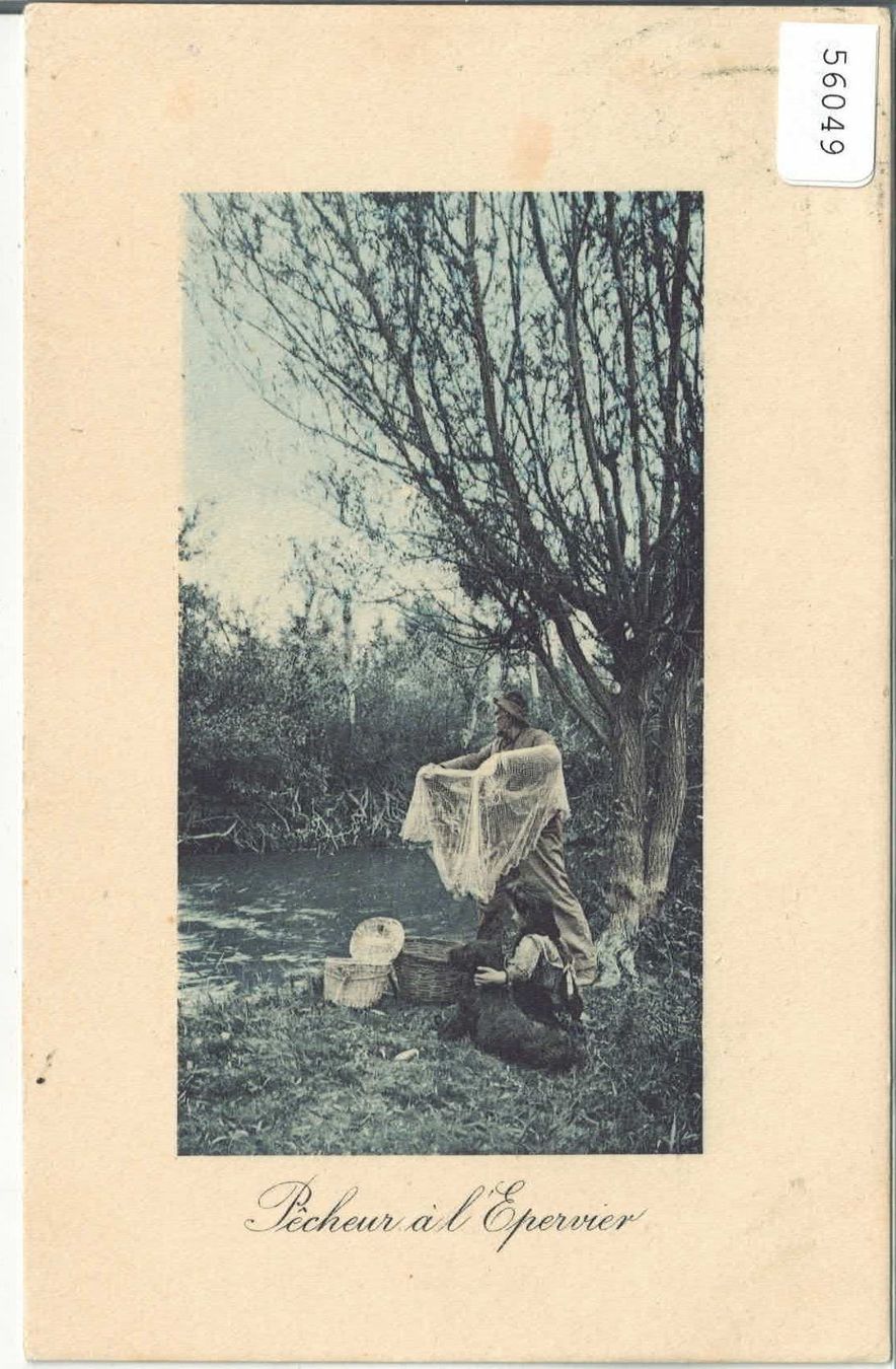 Cartoline postali: Pecheur a l'Epervier - Fischer am Fluss – Usato da Ettingen venduto da Kartenplanet