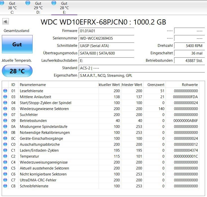 Western Digital Disques durs: WD Red 3x 1TB – D'occasion à Aathal-Seegräben par astolp 3