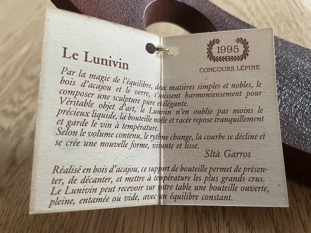 Weingestelle & -ständer: Lunivin - Support à bouteille en acajou – Neu (gemäss Beschreibung) aus Yvonand von Musicman5 2