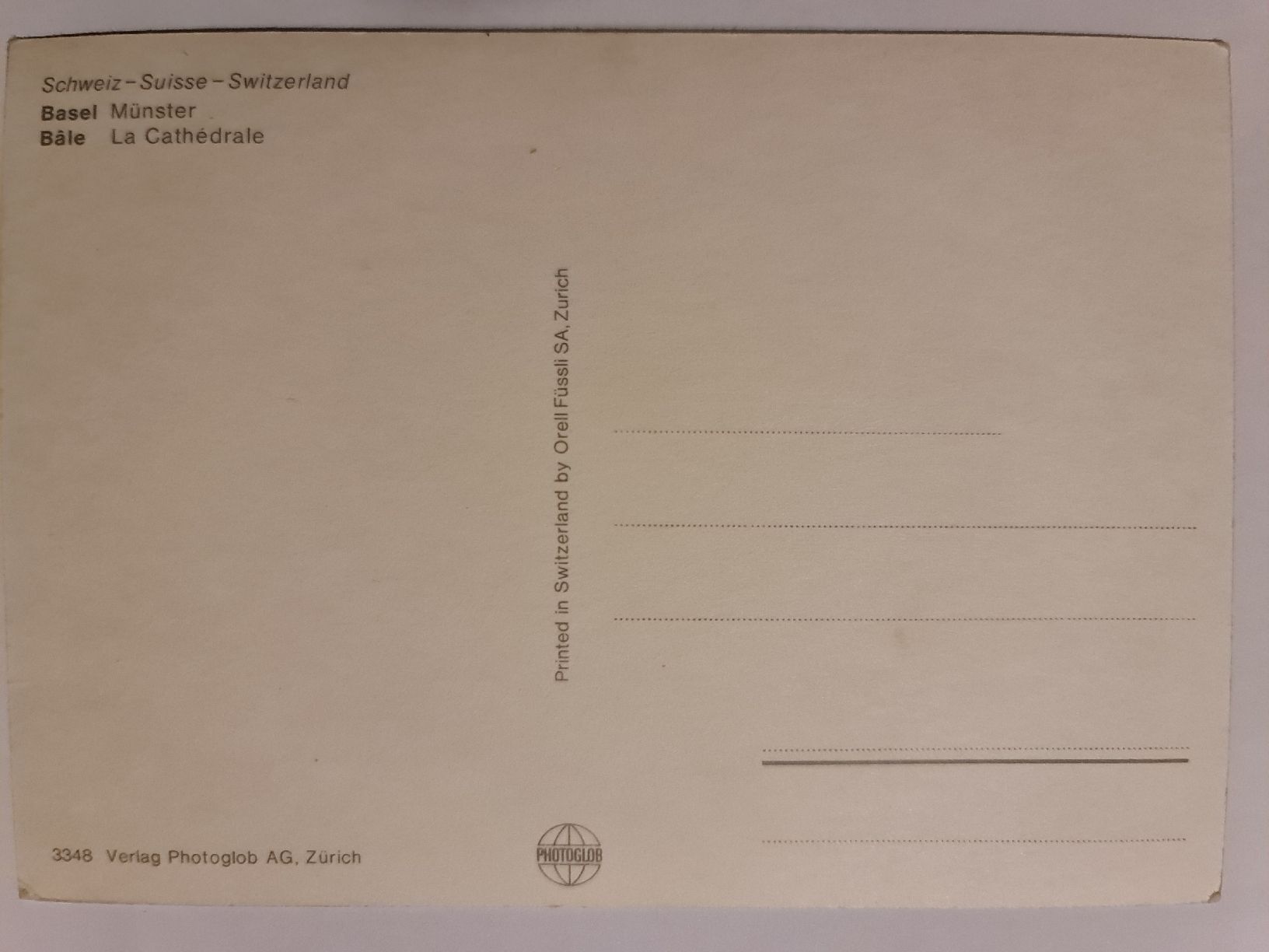 Cartoline postali: Ansichtskarte Basel Münster nr.1298 – Usato da Dintikon venduto da Vexi 1