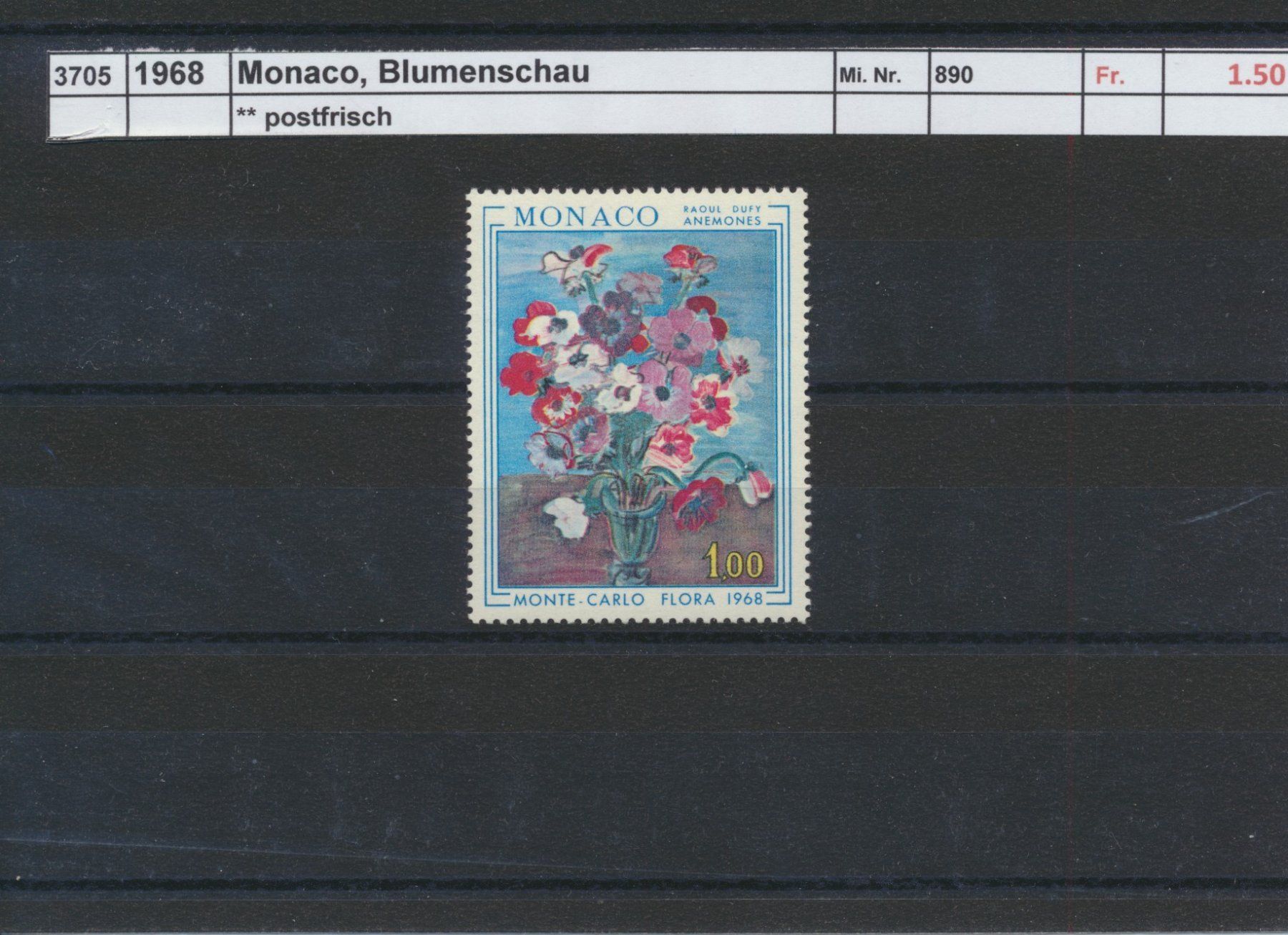 Alle Briefmarken: 1968 Monaco, "Blumenschau", ** postfrisch – Neu (gemäss Beschreibung) aus Winterthur von Zupogeru