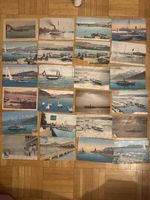 Lot de 24 cartes postales anciennes bateaux du Léman 