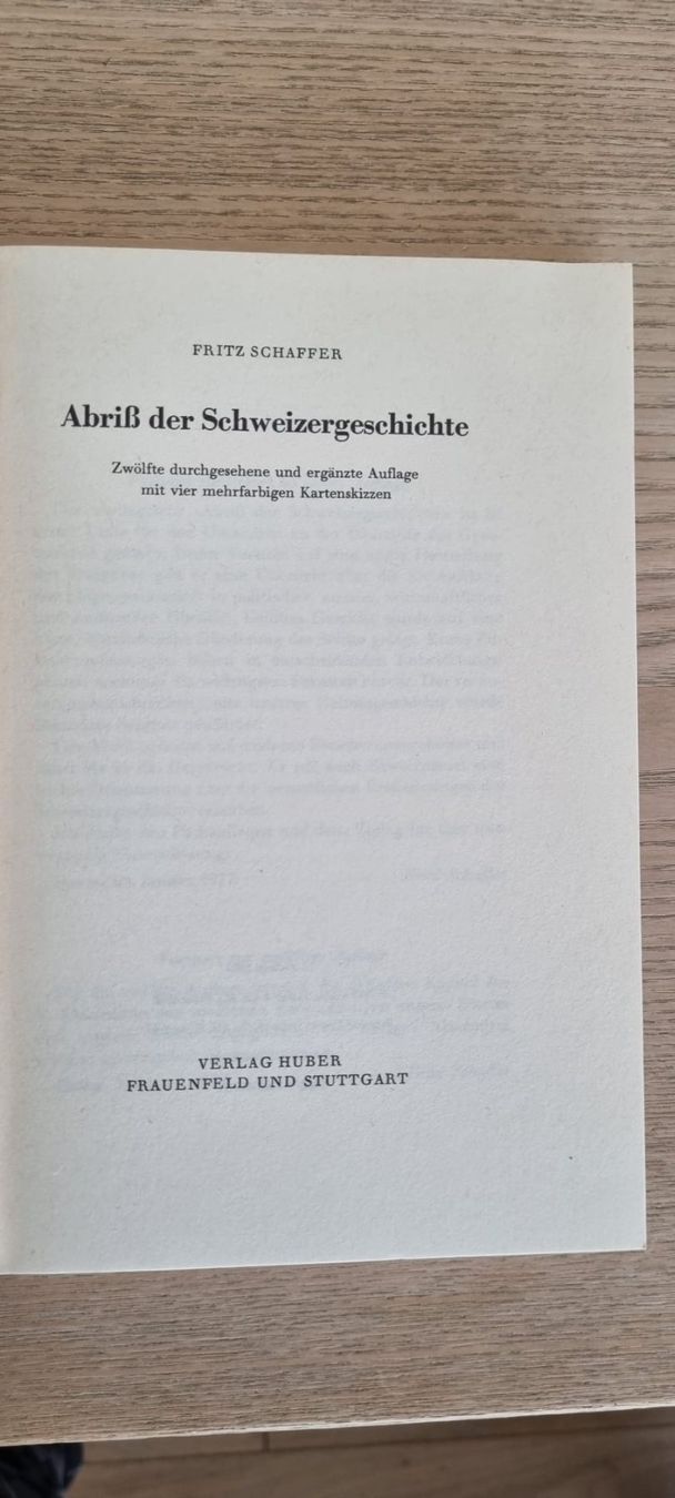 Libri: Abriss der Schweizer Geschichte - Fritz Schaffer – Usato da Spiegel b. Bern venduto da sus_xj97 2