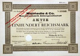 Malmedie & Co. Maschinenfabrik AG, Düsseldorf - 1927