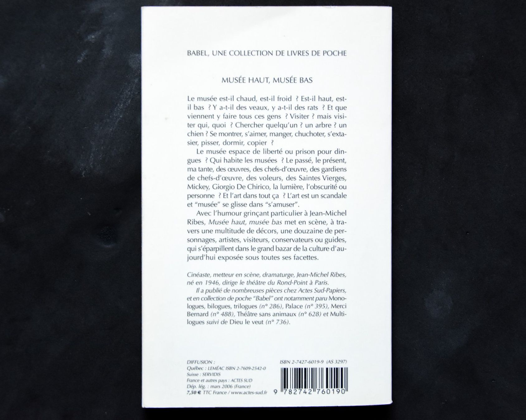 Libri: Jean-Michel Ribes - Musée haut, musée bas – Usato da Belmont-sur-Yverdon venduto da bichet02 1