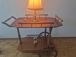 Vintage Servierwagen / Barwagen aus Holz (ca. 1950er Jahre)