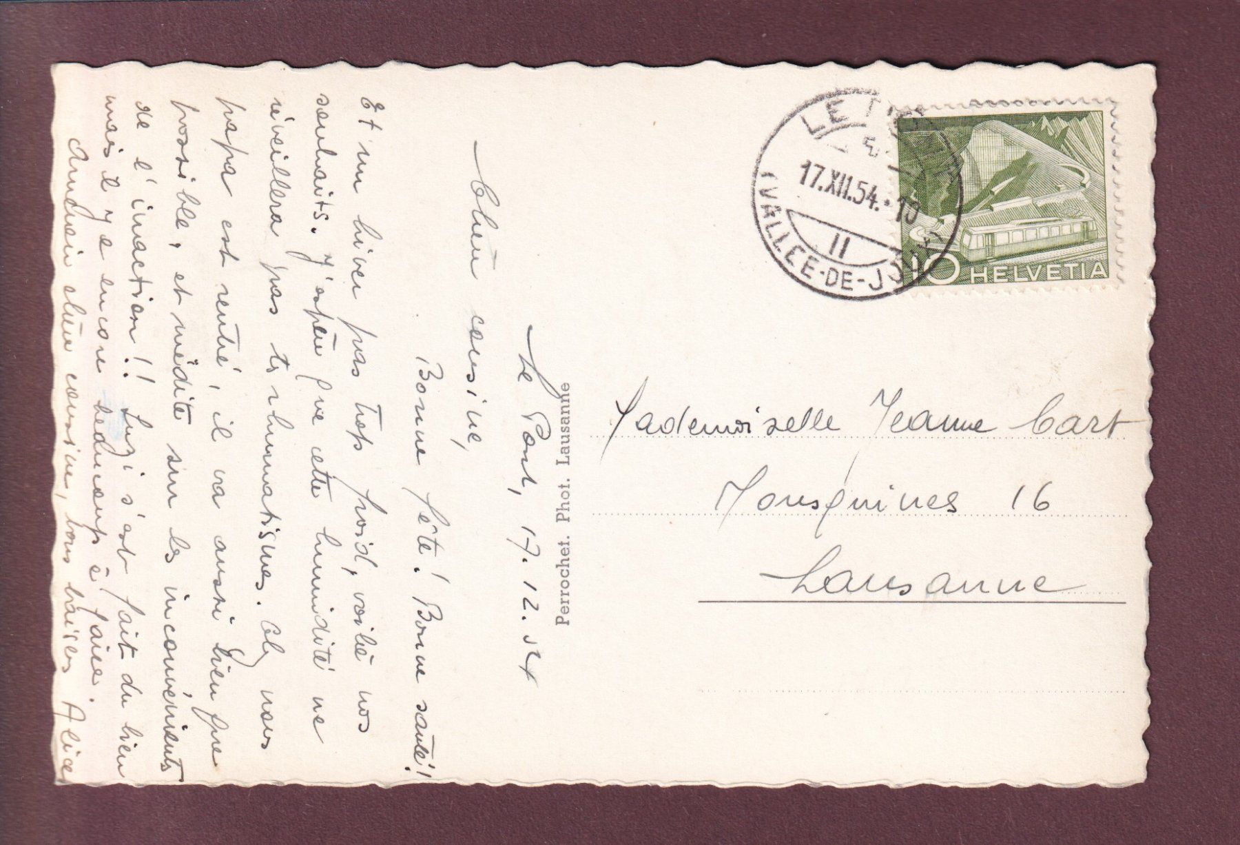 Cartoline postali: LE PONT et Mont-du-Lac - 1954 – Usato da Pully venduto da nicecards 1