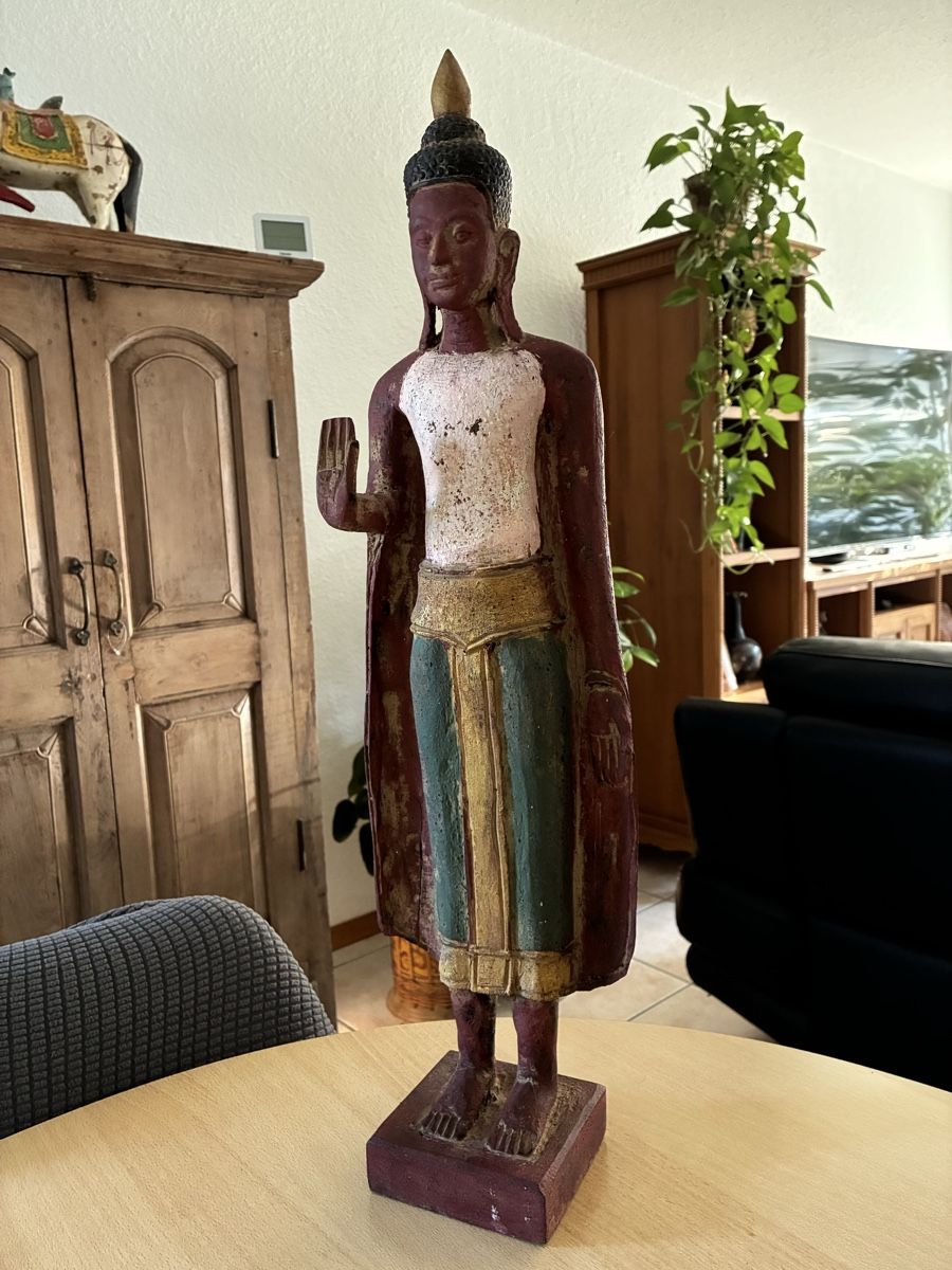 Sculture & Statue: Bouddha kmer du Cambodge en tek – Usato da St-Aubin-Sauges venduto da asianart 2