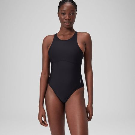 Speedo: Badeanzug mit integrierten Cups, Grösse L, Schwarz