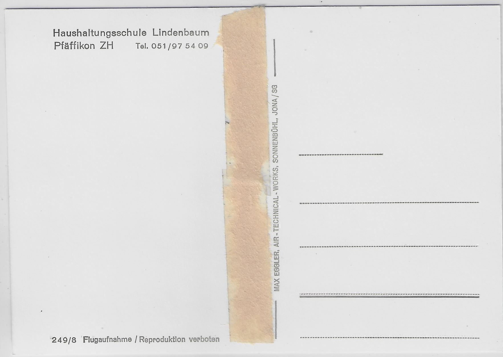 Cartes postales: Flugaufnahme Haushaltungsschule – Antique à Ettingen par Kartenplanet 1