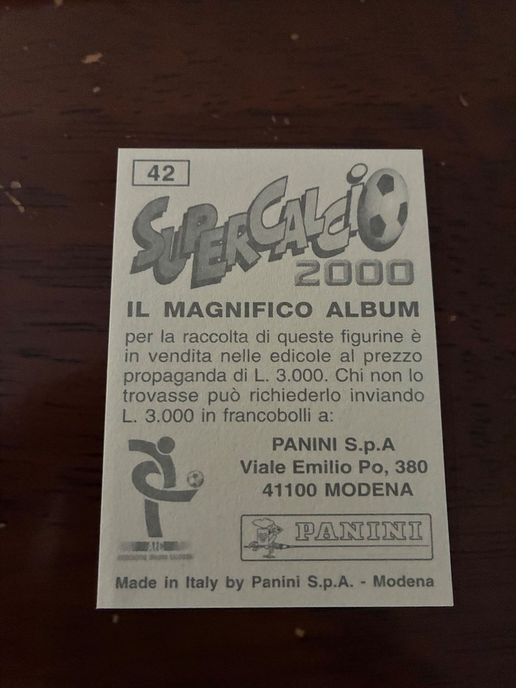 Panini Cartes à collectionner: Panini Supercalcio 2000 Alessandro Nesta - Lazio – Neuf (Voir description) à Chur par tozzi-stickerworld 1