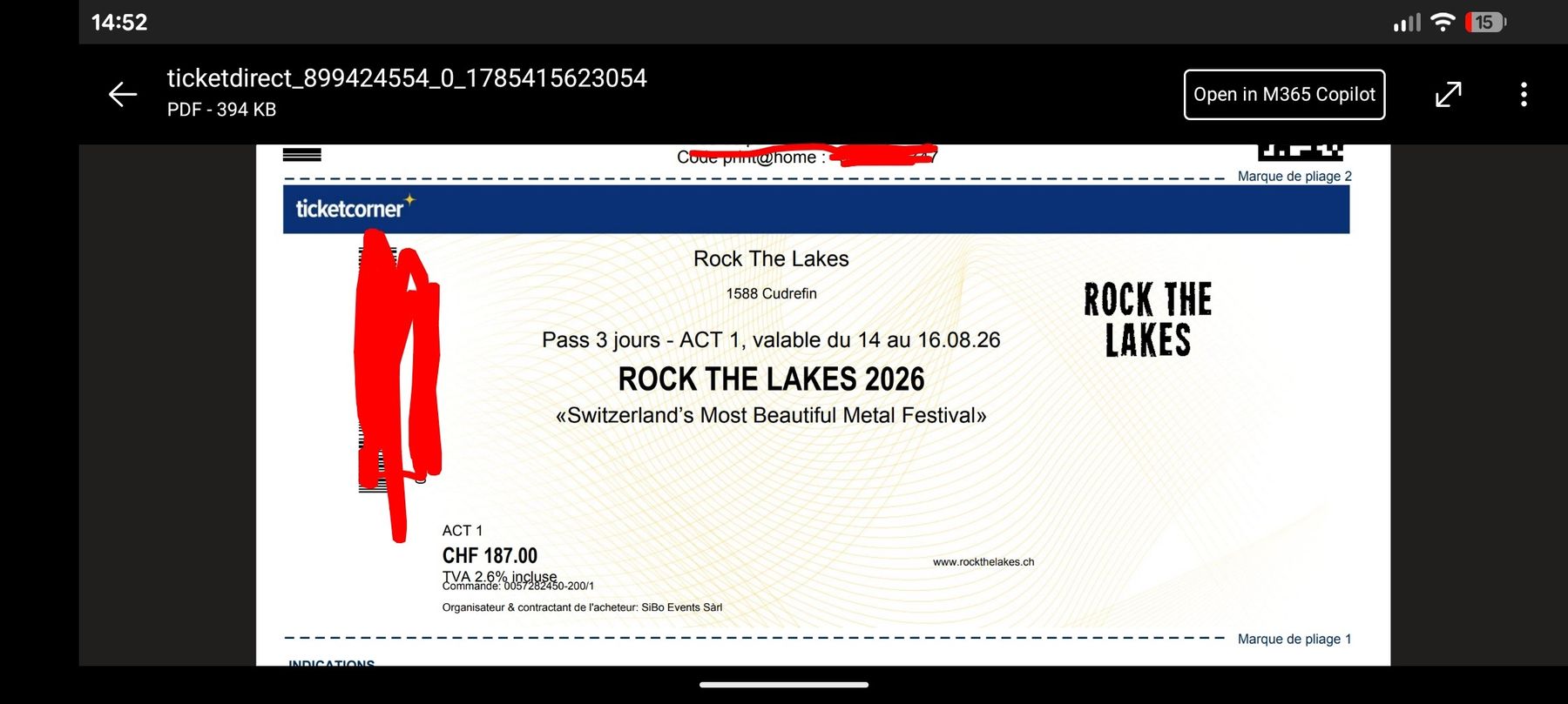 Biglietti: Rock the lakes 2026 3 - Tagespass + Camping – Nuovo (secondo la descrizione) da Siebnen venduto da clisacc