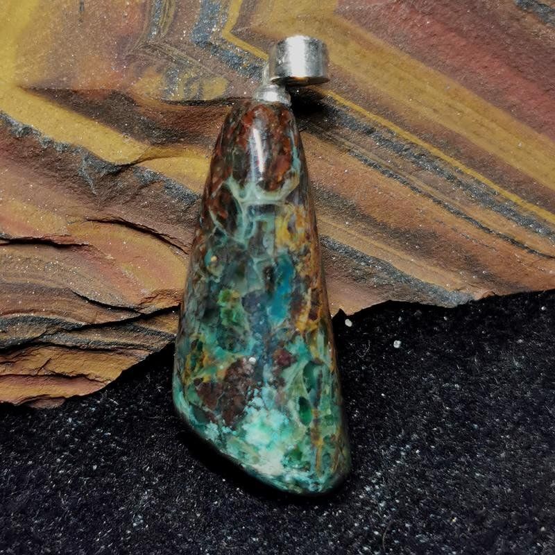 Ciondoli: Chrysokoll Anhänger – Nuovo e nell'imballaggio originale da Walenstadt venduto da vkt_qc8d