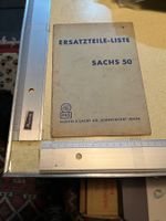 buch, heft, sachs 50 ersatzteil liste, 1956