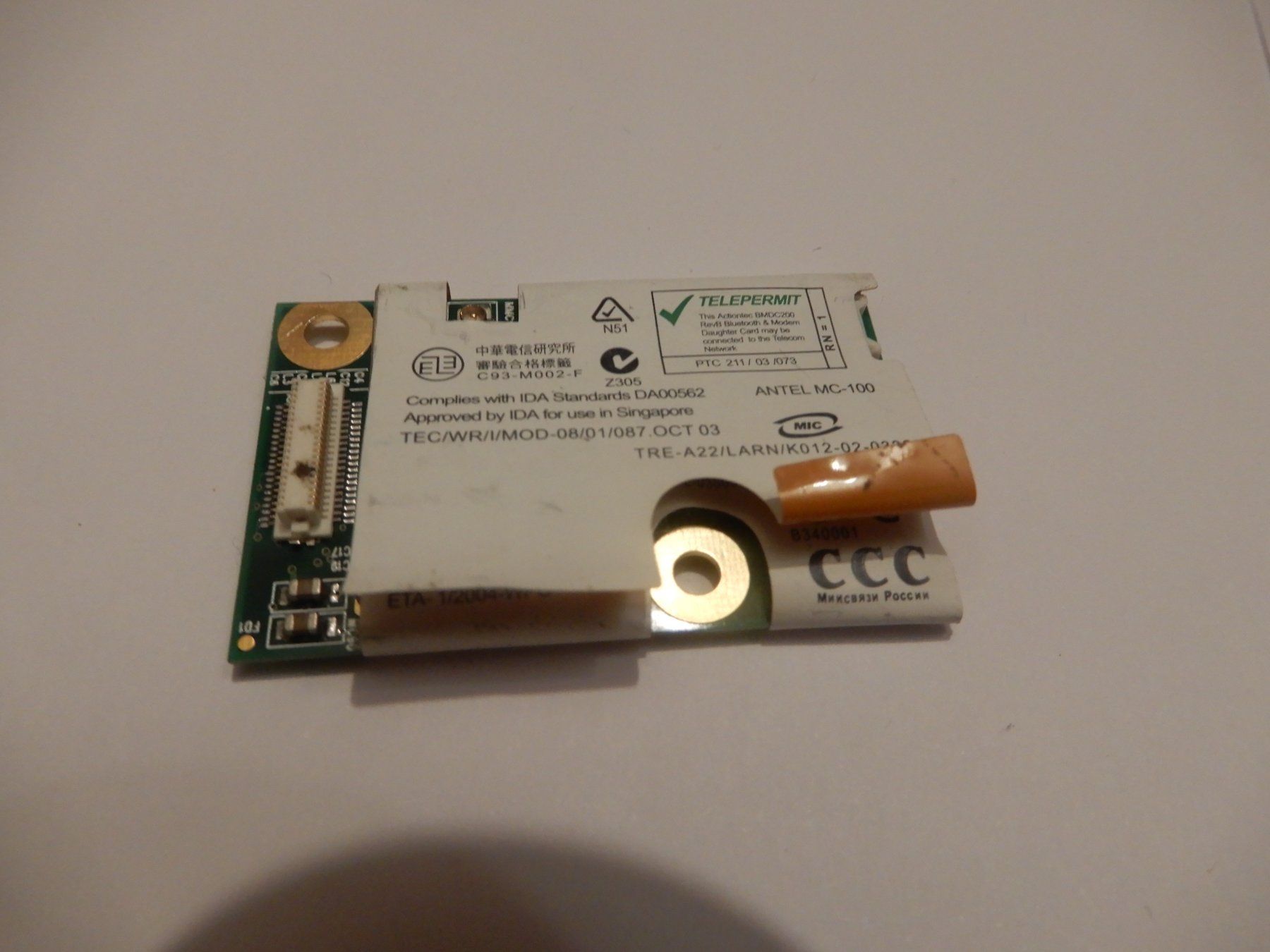 Laufwerke & Adapter: WLAN Karte Intel Antel MC-100 BMDC200 BDMDC2000B – Gebraucht aus Worben von MaKo3252