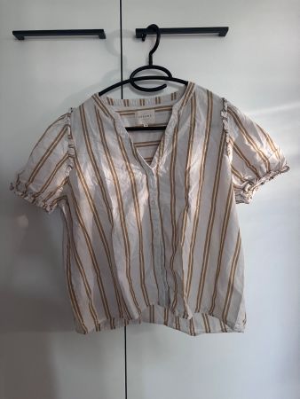 Sezane Bluse aua Leinen und Baumwolle