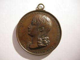 LOUIS XVII, BRONZE MEDAILLE, ANFANG 19JAHRHUNDERT.