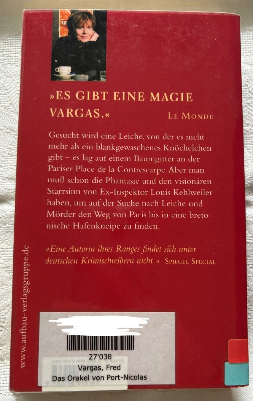 Libri: Das Orakel von Port-Nicolas - Fred Vargas – Usato da Interlaken venduto da Poeschtli 1