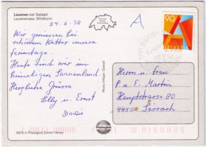 Ansichtskarten: Lauenen - Lauenensee – Gebraucht aus Binningen von Mountainrider 1