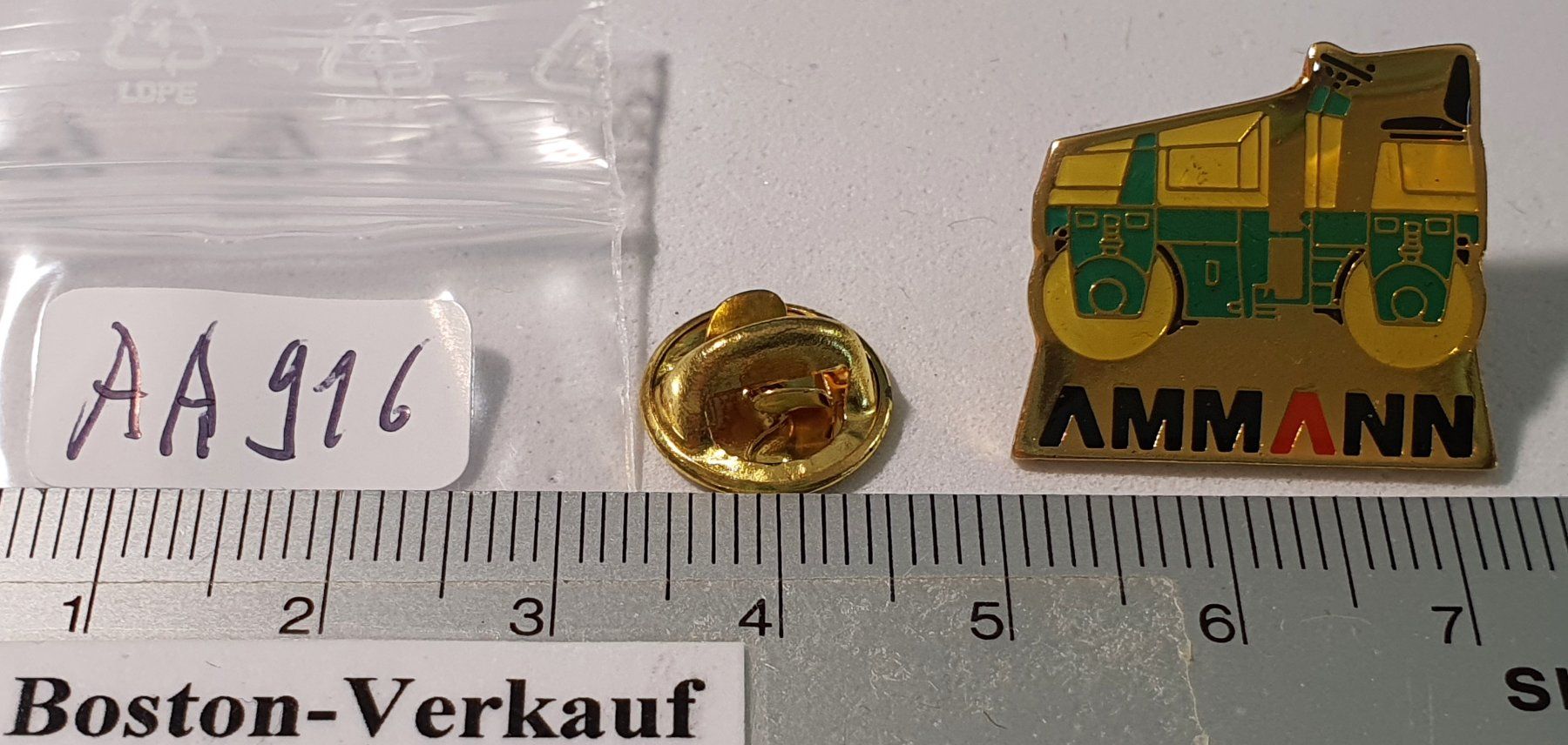 Plaketten & Abzeichen: AA916 - Pin Walze Firma AMMANN – Gebraucht aus Reinach BL von Boston-Verkauf 1