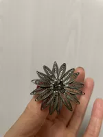 Vintage Brosche Blume – filigrane Metallarbeit, ca. 1950er J