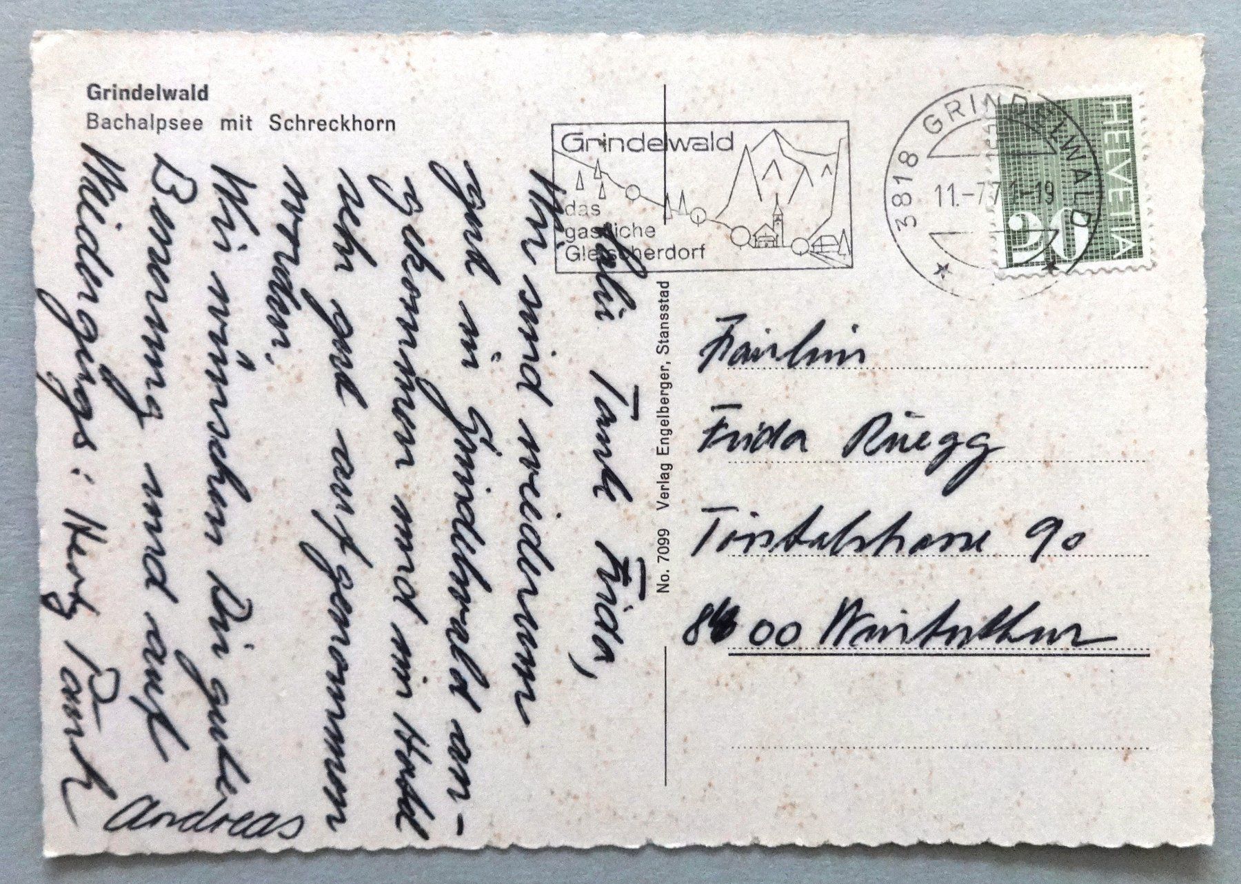 Cartoline postali: Grindelwald, Bachalpsee mit Schreckhorn – Usato da Fétigny venduto da Billy2miny 1