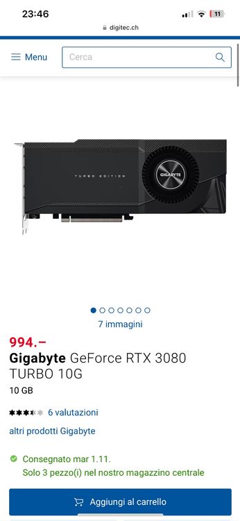 Gigabyte GeForce RTX 3080 TURBO 10G | Kaufen auf Ricardo