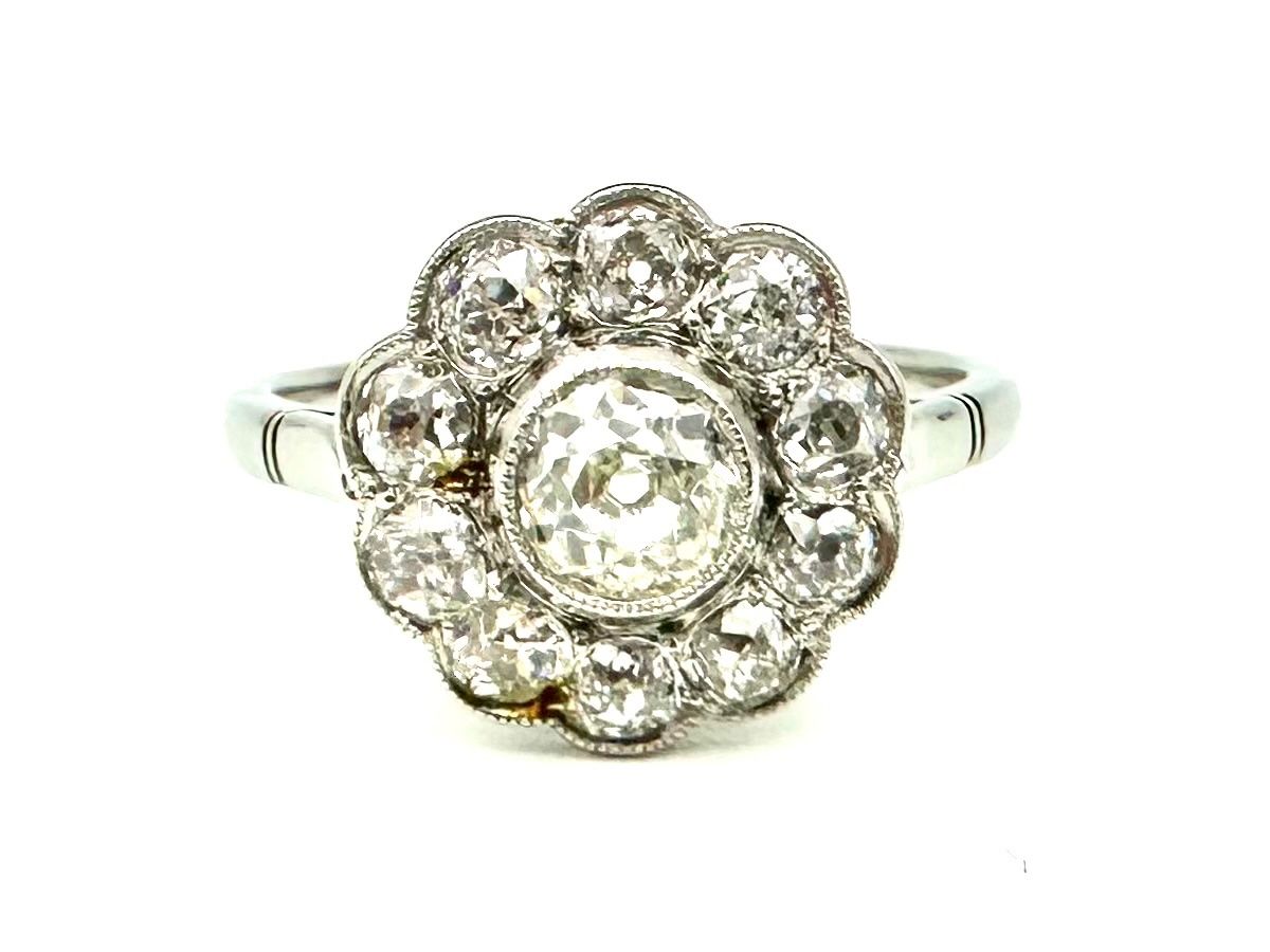 Anelli: Bague "Belle Epoque" en platine et diamants – Usato da Renens VD venduto da Diademe.sarl 3