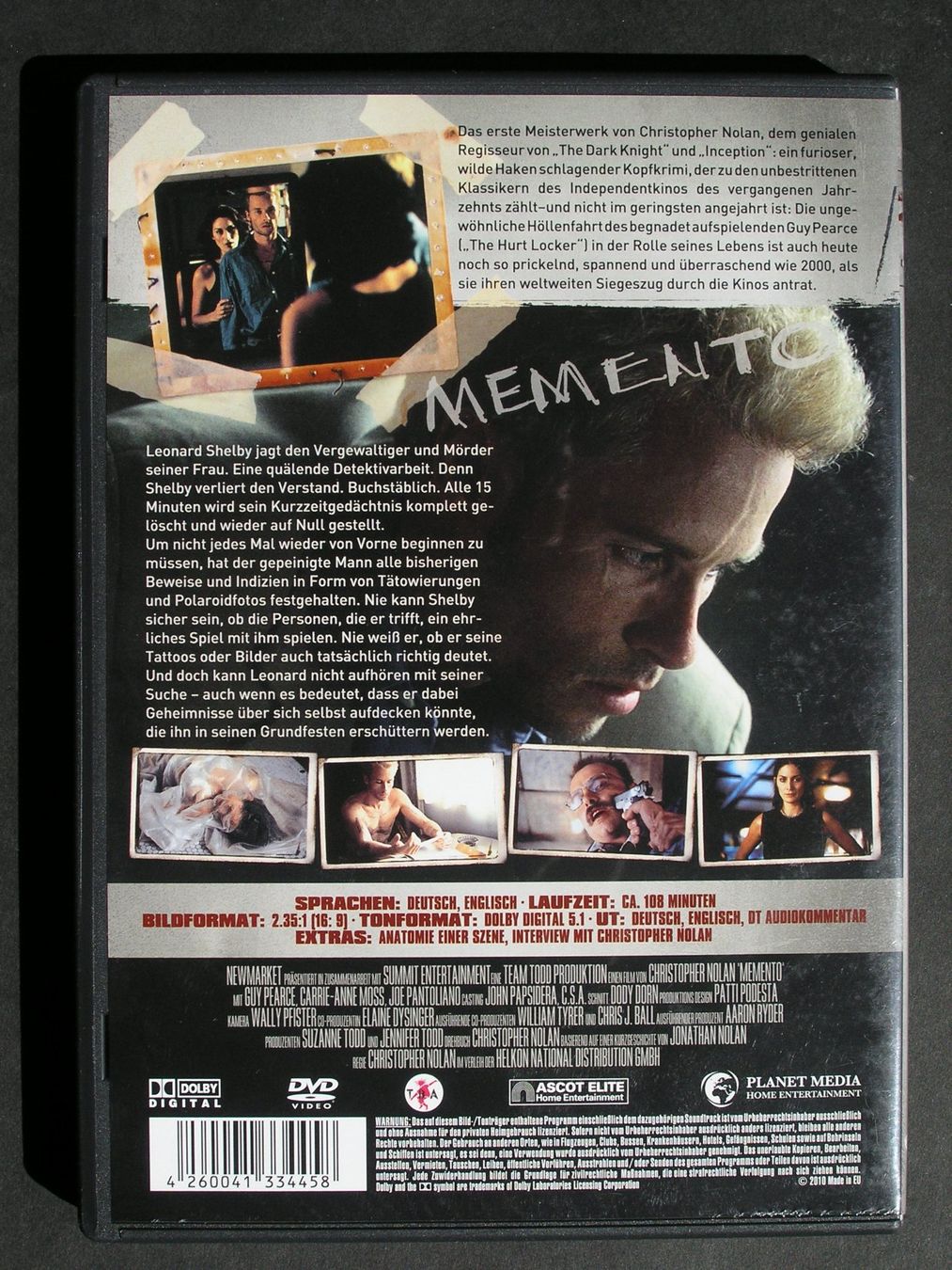 Tutti i DVDs: Memento Guy Pearce (2000) vergriffen – Usato da Zuzwil SG venduto da vette13 1