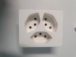 Steckdose 3xT13 FLF Amacher FLF 6/5 10A 75x62mm