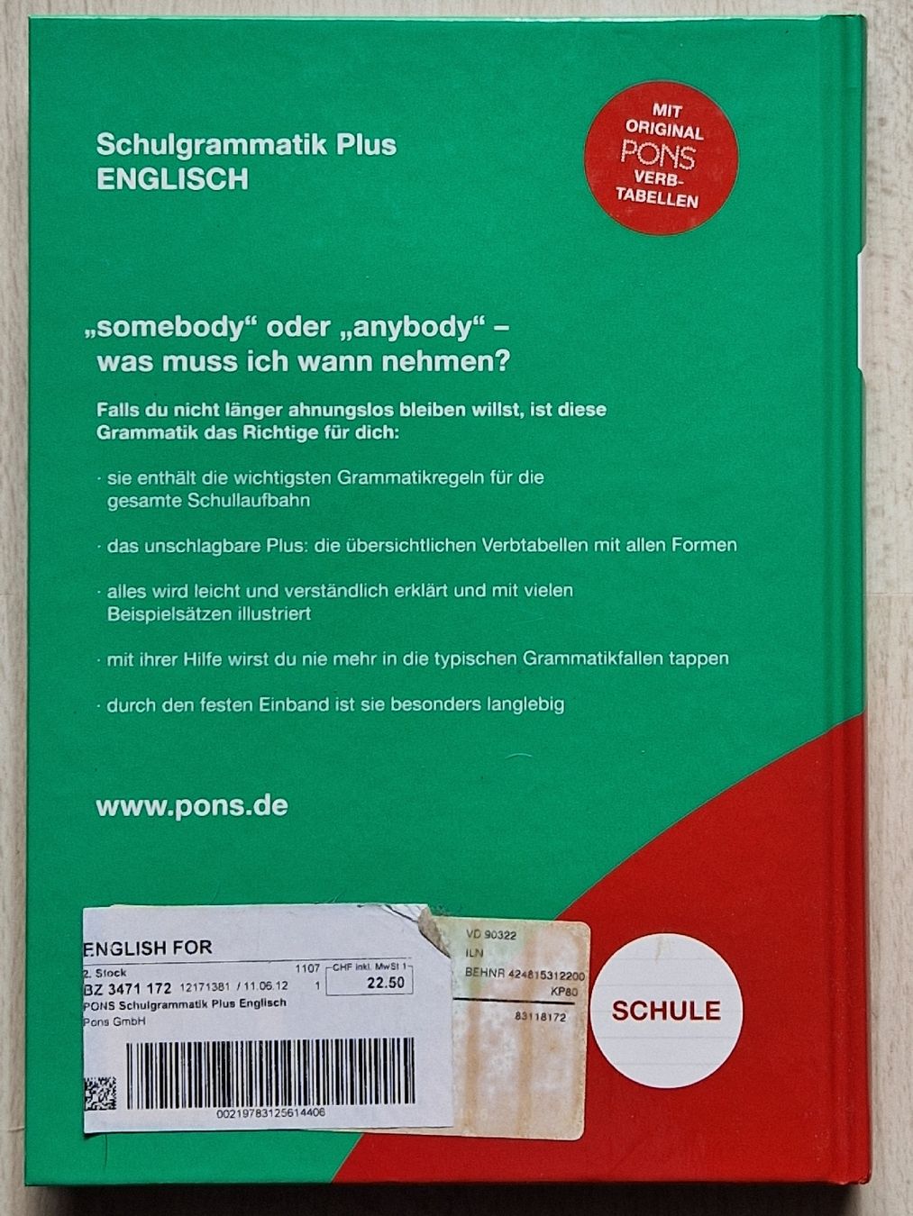 Libri: PONS Schulgrammatik Plus Englisch – Usato da Lyss venduto da pksuny 1