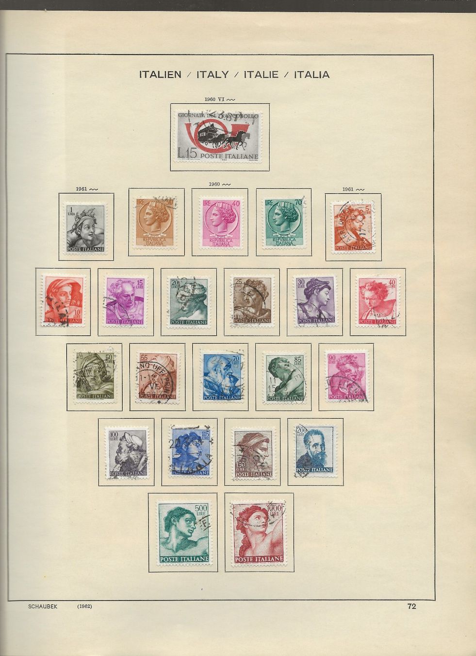 Tutti i francobolli: Marken Italien 1960 bis 1965 – Usato da Au ZH venduto da xelagreb01 2