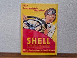 Blechschild Shell Tankstelle Tanksäule Limitiert 1994 Blech