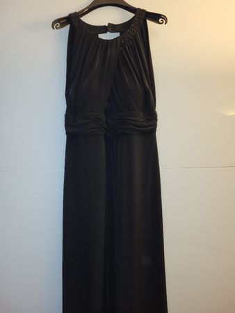 Elegantes Abendkleid Gr. 42 schwarz mit Perlen