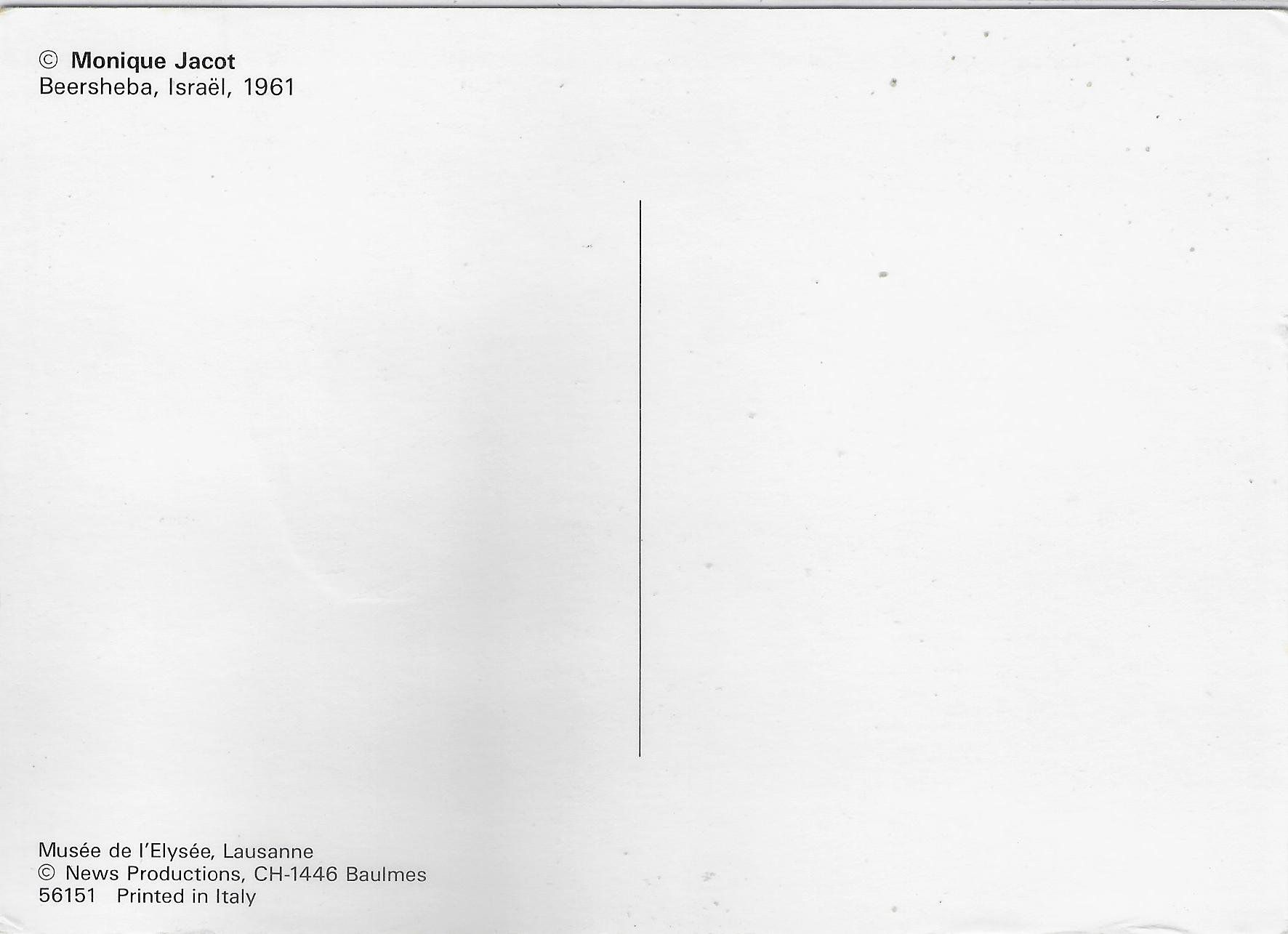 Cartoline postali: Monique Jacot - Beersheba, Israel 1961 – Usato da Ettingen venduto da Kartenplanet 1