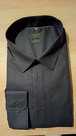 Chemise homme noire longues manches XXL