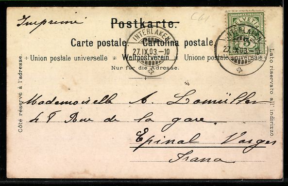 Cartes postales: AK Kleine Scheidegg, Männlichen, 1903 – D'occasion à Berlin par bartko-reher 1
