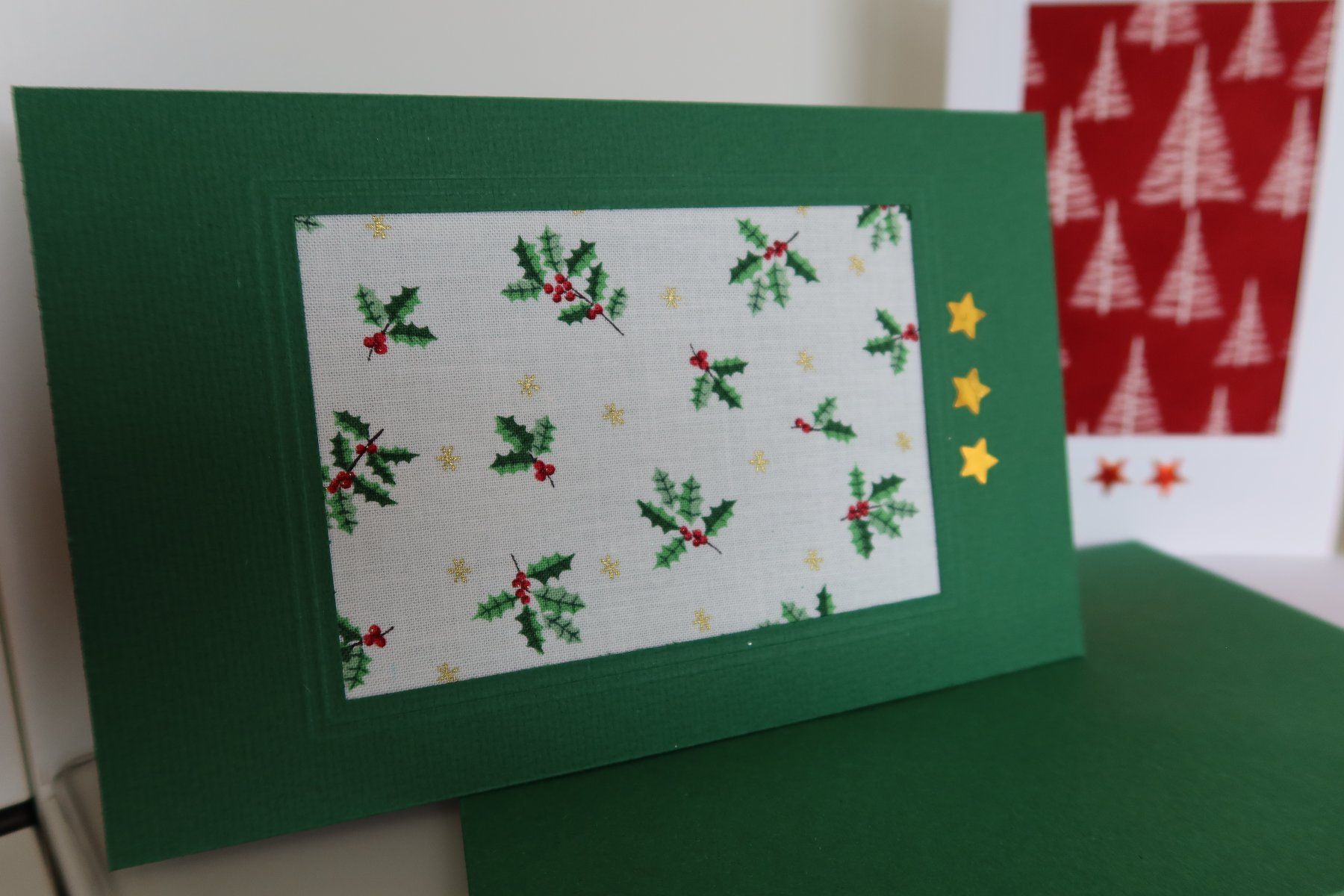 Cartoline: Set: 3 Weihnachtskarten mit Stoff (Doppelkarten/Kuverts) NEU – Nuovo e nell'imballaggio originale da Zürich venduto da Piki7 3