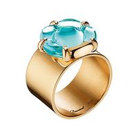 Bague BACCARAT-Paris „B Flower“ Cristal turquoise, Argent&Or