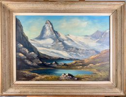 Hans Berger - Matterhorn mit Riffelsee – Original Ölgemälde
