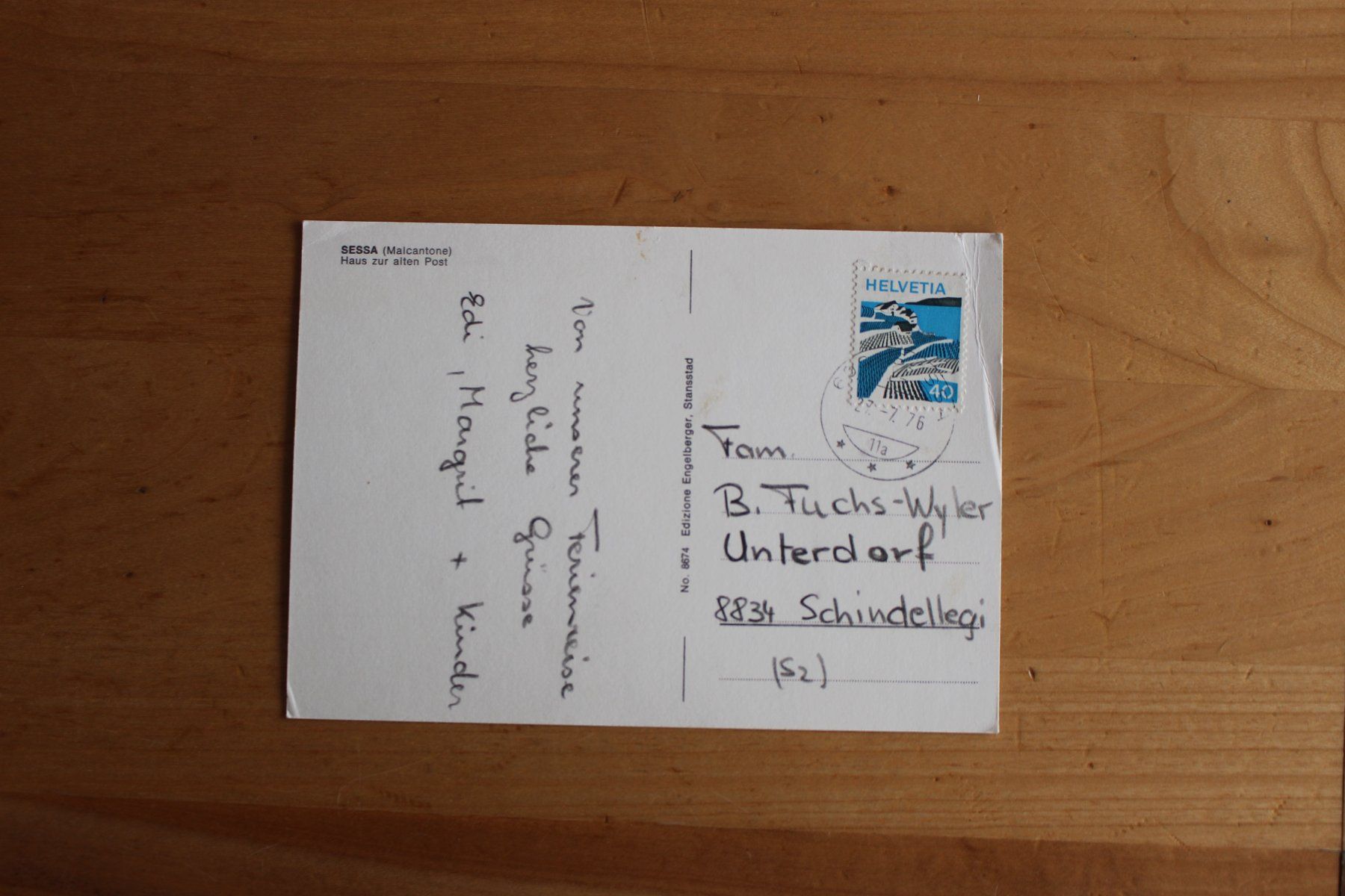 Cartoline postali: Alte Ansichtskarte, Sessa Tessin, 1976 – Usato da einsiedeln venduto da Huttli 1