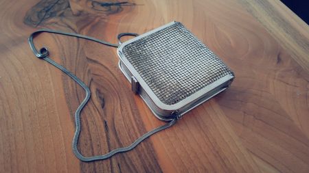 Vintage Mesh-Abendtasche, Silber Look, für den Ausgang!