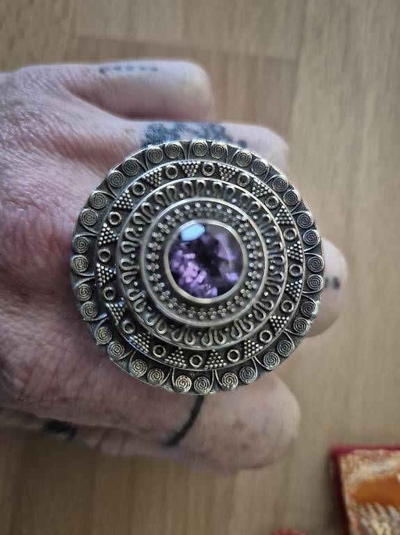 Anelli: Massiver Tibet Silberring, Statement Ring, 54, Amethyst – Nuovo e nell'imballaggio originale da Bern venduto da grisu_79 3