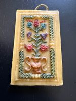 Schönes Wandbild aus Wachs mit Blumenmuster, Vintage Stil