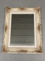 Miroir cadre baroque crème et or 97cm x 80 cm ! bon état